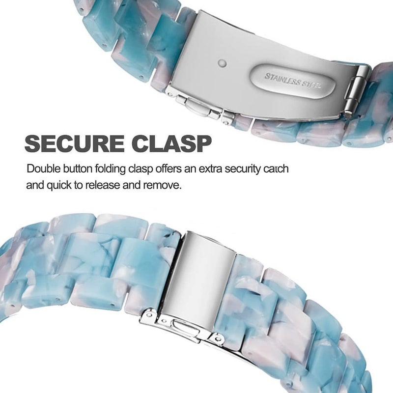 DEALELE Bands Compatible with Samsung Galaxy Watch 7 / FE / 6/6 Classic / 5/5 Pro / 4/4 Classic / 3 41mm, 20mm Colorful Resin Replacement Strap for Huawei GT3 42mm Women Men (Sky blue) - Image 3